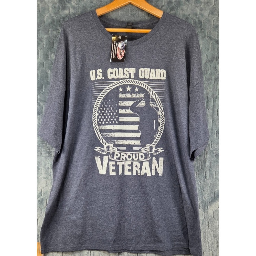U.S. Coast Guard, Veteran, PROUD, 100% Cotton Blue T-Shirt, Military‎ 3XL